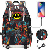 Batman Backpack Batman SchoolBag with USB Charging Port